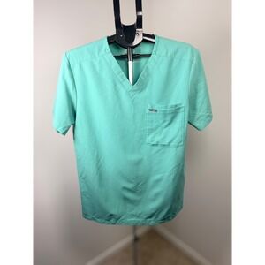 FIGS Leon Technical Collection Scrub Top Mint Green Men's Nurse Size M V-Neck